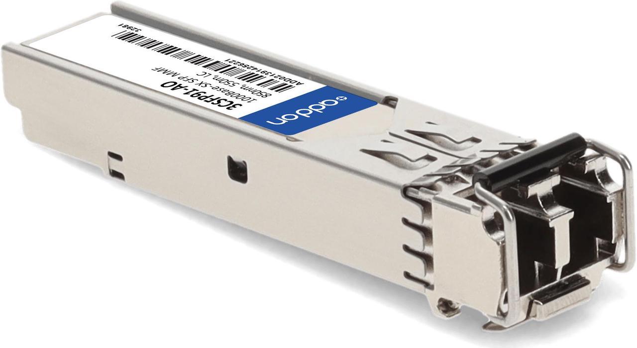 Alt view image 7 of 8 - HP® 3CSFP91 Compatible TAA 1000Base-SX SFP Transceiver (MMF, 850nm, 550m, LC, DOM)