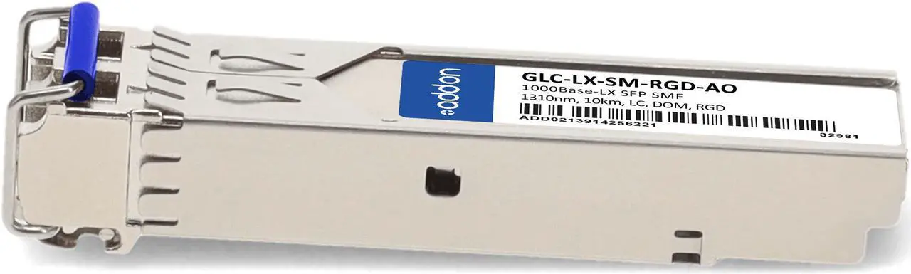 Alt view image 2 of 8 - Cisco® GLC-LX-SM-RGD Compatible 1000Base-LX SFP Transceiver (SMF, 1310nm, 10km, LC, -40 to 85C)
