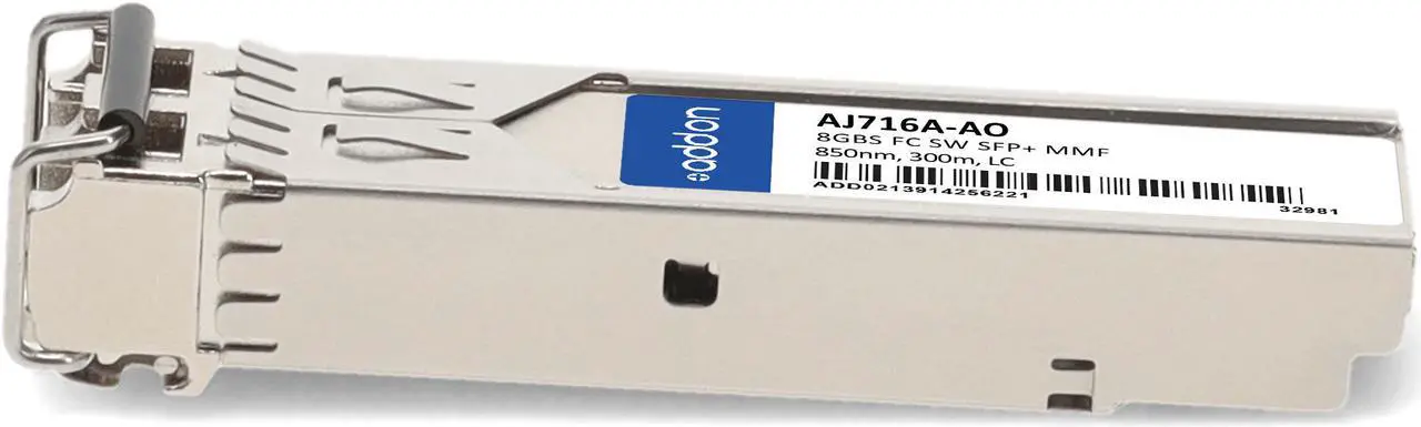 Alt view image 2 of 8 - HP® AJ716A Compatible TAA Compliant 8GBase-SW Fibre Channel SFP+ Transceiver (MMF, 850nm, 300m, LC)