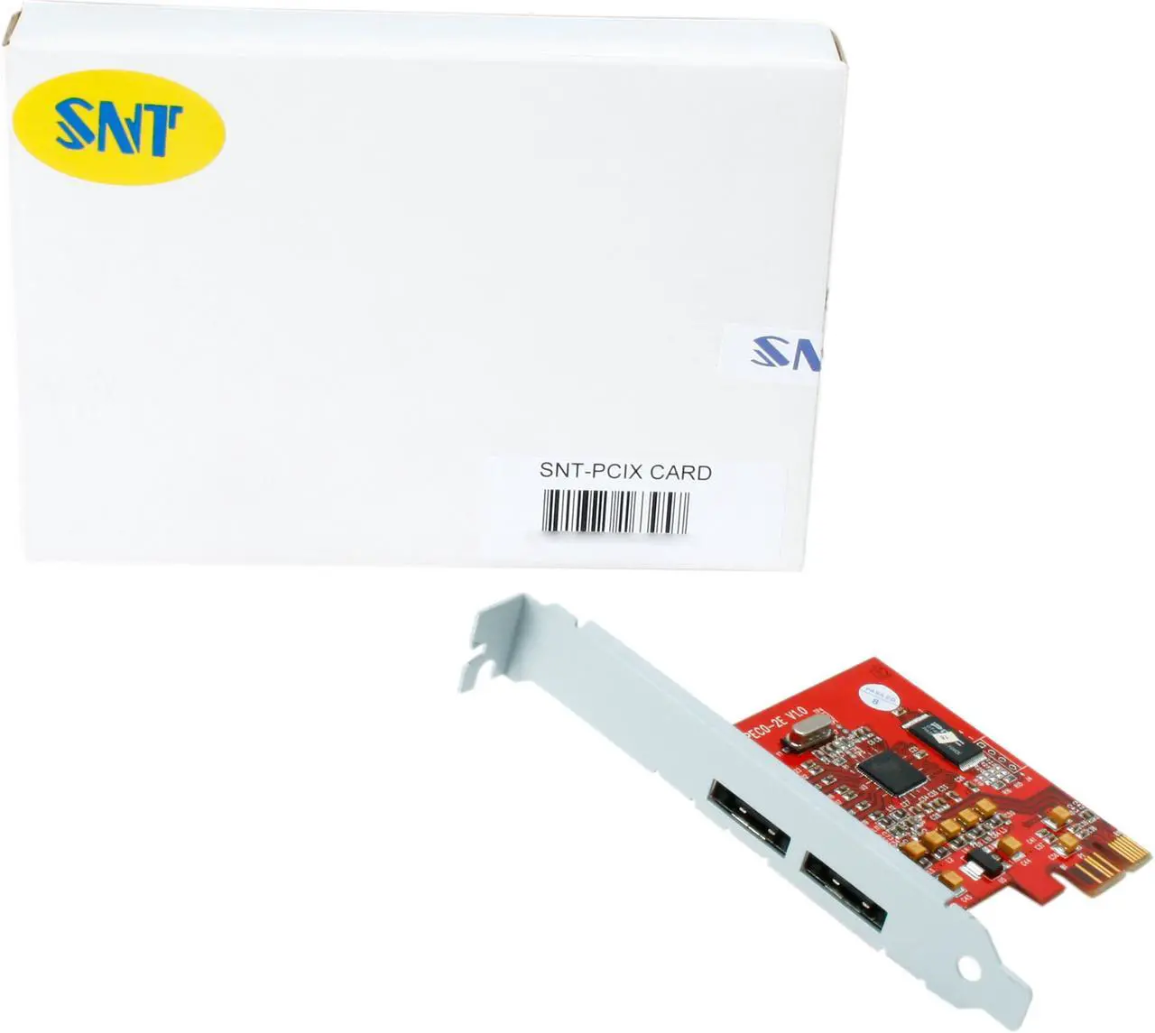 Alt view image 5 of 5 - SNT SNT-PCIX Card Silicon Image 3132 SATA II PCI Express 2 x eSATA Port Multiplier RAID Controller Card