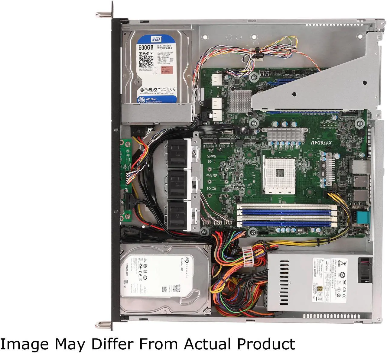 Alt view image 3 of 4 - AsRock Rack 1U2LW-X470 1U Rackmount Server Barebone AMD AM4 Ryzen & Ryzen 7nm PGA1331 X470 2 x 3.5" HDD 315W PSU