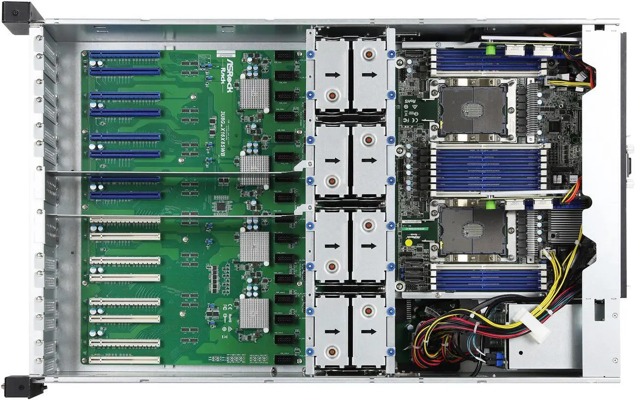 Alt view image 4 of 4 - Asrock Rack 3U8G+/C621 3U Rackmount Server Barebone Dual Socket LGA3647 Intel C621 8 GPU