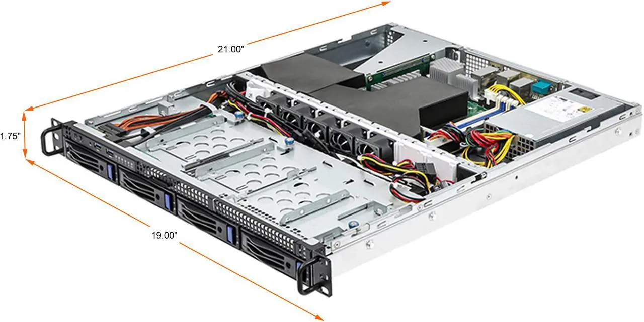 Alt view image 2 of 5 - Asrock Rack 1U4LW-X570 1U Rackmount Server Barebone 4 Bays Single Socket AM4 PGA 1331 AMD Ryzen 5000 Series