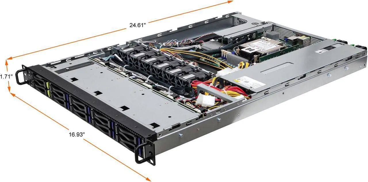 Alt view image 4 of 7 - ASRock Rack 1U8S2E-ICX/2T 1U Rackmount Server Barebone LGA 4189 Intel C621A, Supports DDR4 288-pin