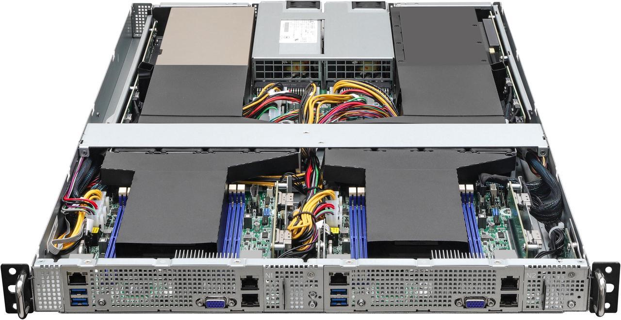 Main image of AsRock Rack 1U2N2G-ROME/2T 1U Rackmount Multi-node GPU Server Barebone  Socket SP3 (LGA4094) AMD EPYC™ 7003 Dual 10G LAN 2 GPU