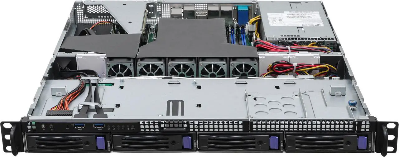 Main image of ASRock Rack 1U4LW-B650/2L2T RPUS 1U Rackmount General Purpose Server Barebone AMD Single Socket AM5 (LGA 1718) 4 SATA bays Dual 10G Lan Dual 1G Lan 450W redundant PWS