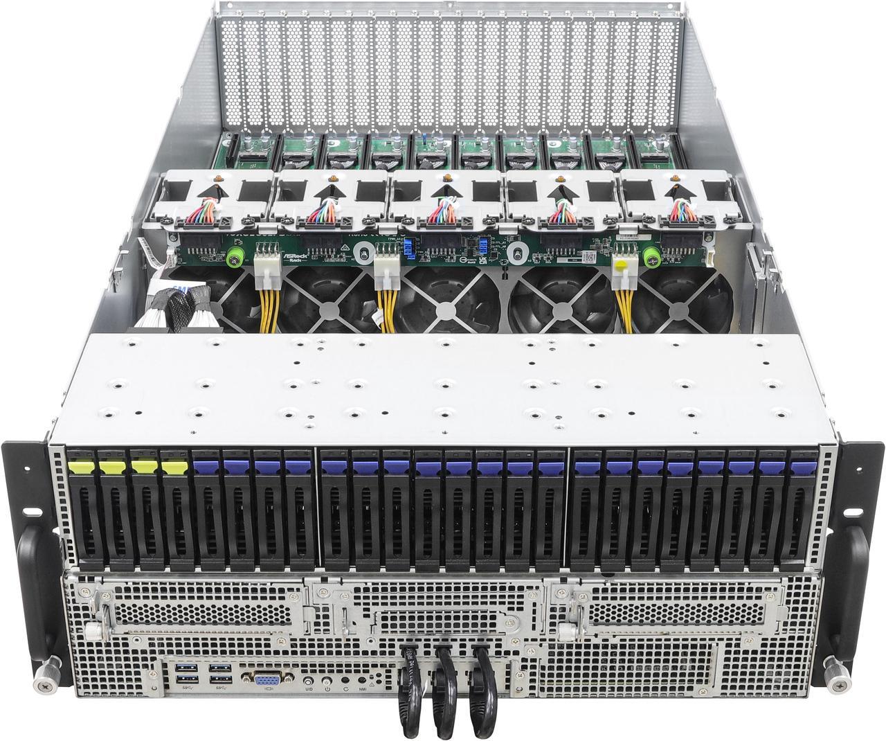 Alt view image 2 of 5 - ASRock Rack Server GPU Barebone 4U8G-GENOA2 Dual Socket SP5 (LGA 6096), AMD EPYC™ 9005*/9004 8GPU