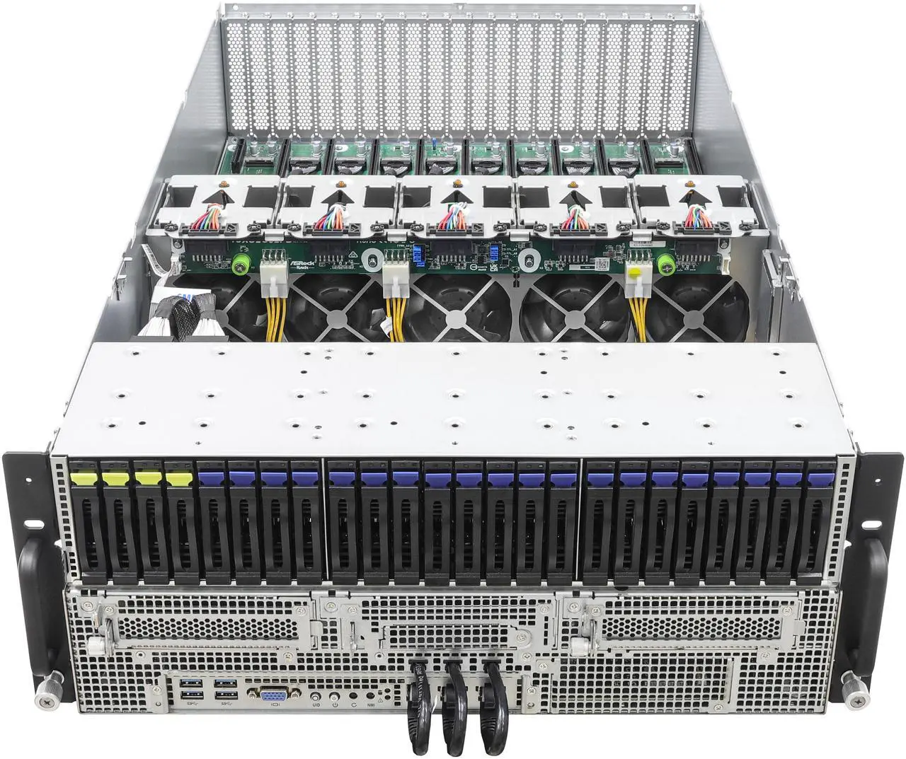 Alt view image 2 of 5 - ASRock Rack Server Barebone 4U8G-TURIN2 4U Dual Socket SP5 (LGA 6096), supports AMD EPYC 9005/9004 (with AMD 3D V-Cache Technology) and 97x4 series processors 8 GPU