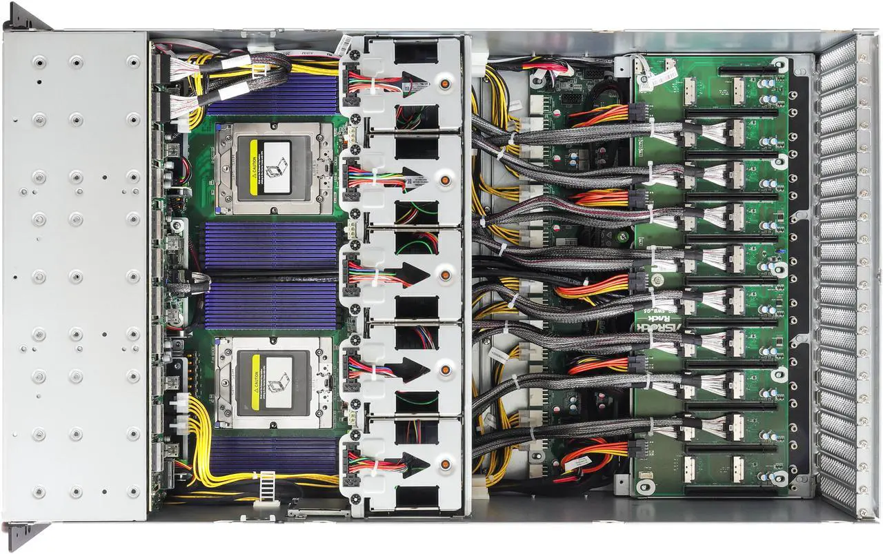 Alt view image 4 of 5 - ASRock Rack Server Barebone 4U8G-TURIN2 4U Dual Socket SP5 (LGA 6096), supports AMD EPYC 9005/9004 (with AMD 3D V-Cache Technology) and 97x4 series processors 8 GPU