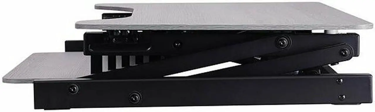 Alt view image 3 of 8 - rocelco 37.5" deluxe height adjustable standing desk converter - quick sit stand up dual monitor riser - gas spring assist comp
