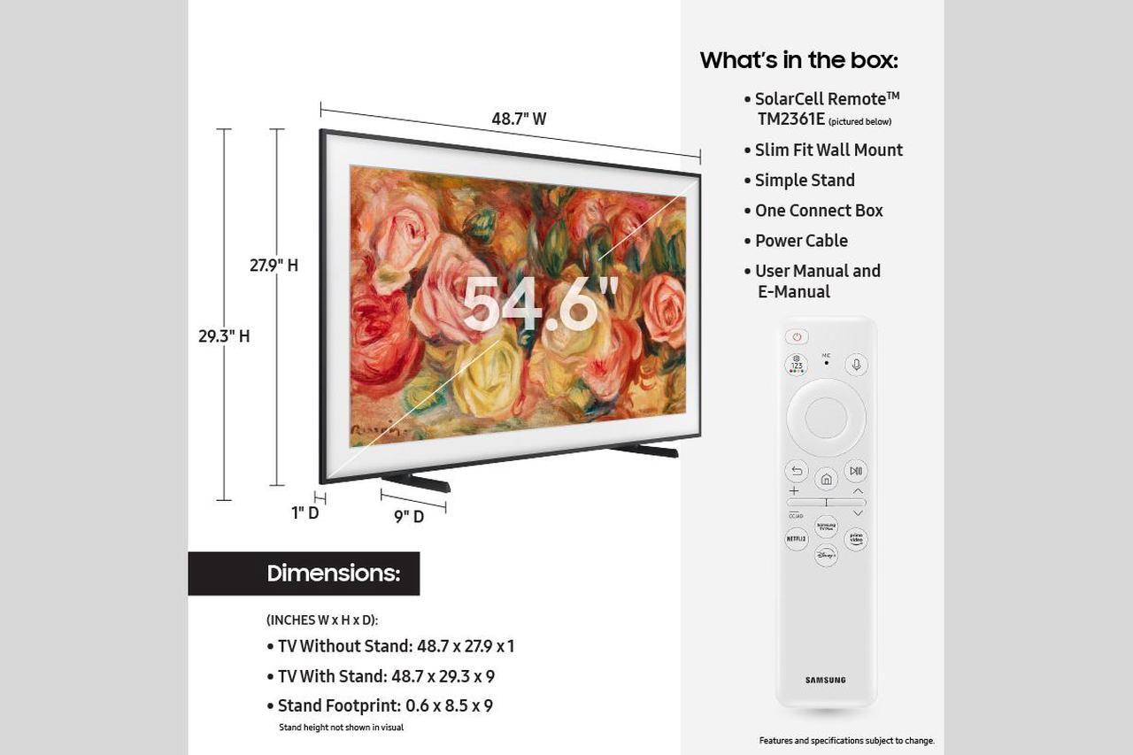 Alt view image 5 of 11 - Samsung LS03D 55" Class The Frame QLED 4K Smart TV (2024) - QN55LS03DAFXZA