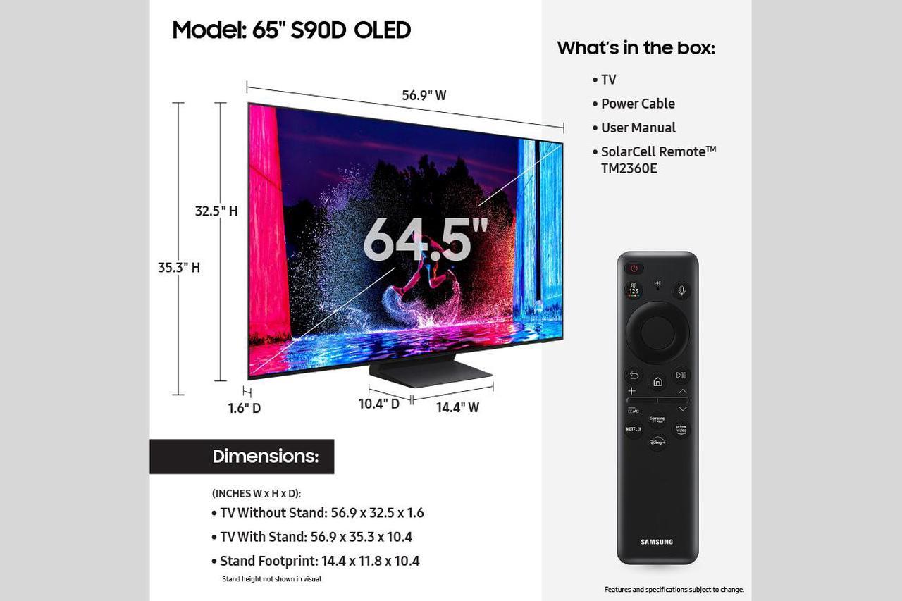 Alt view image 4 of 10 - Samsung OLED S90D 65" Class OLED Tizen Smart TV (QN65S90DAFXZA, 2024)