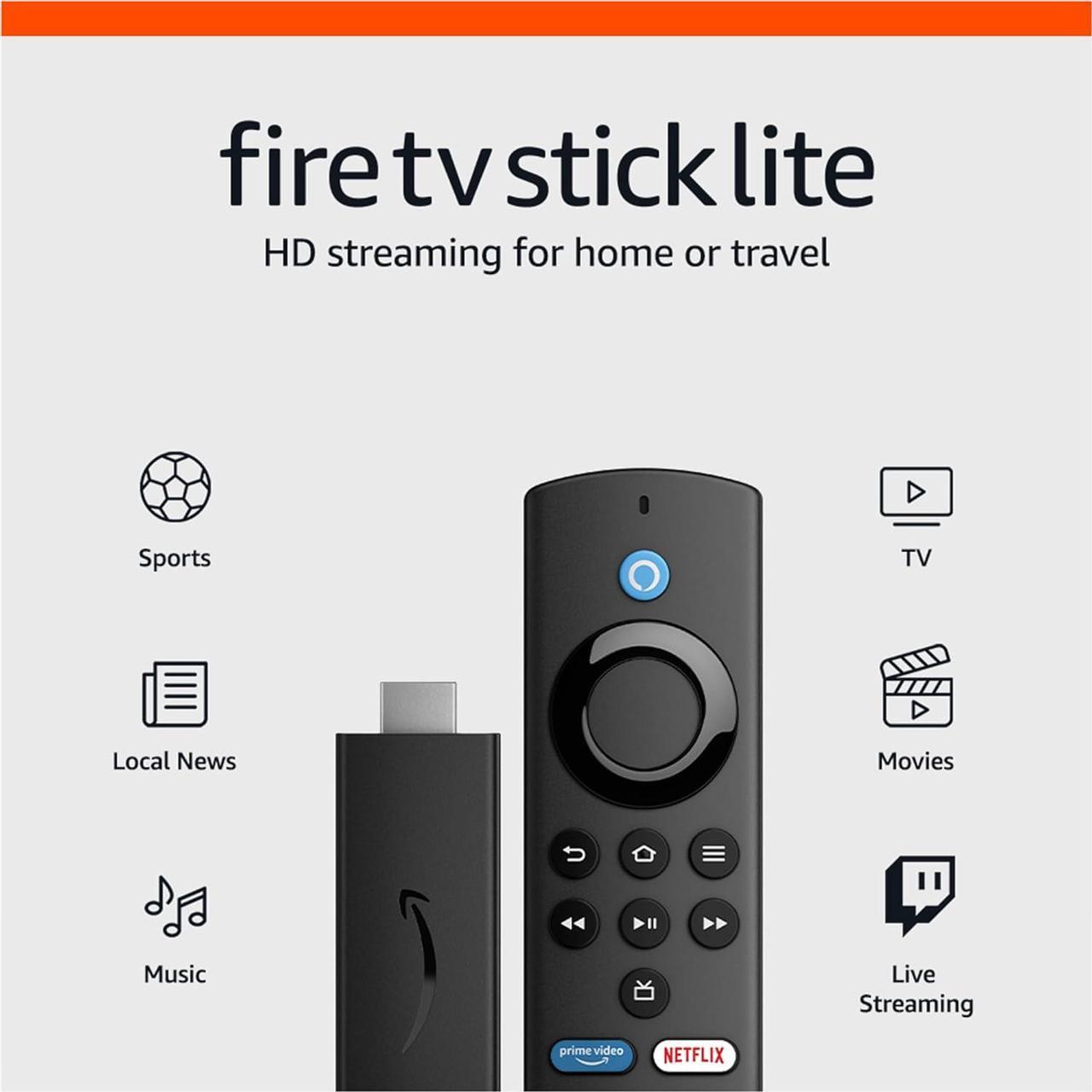 Alt view image 3 of 5 - Amazon Fire TV Stick Lite, free and live TV, Alexa Voice Remote Lite, smart home controls, HD streaming