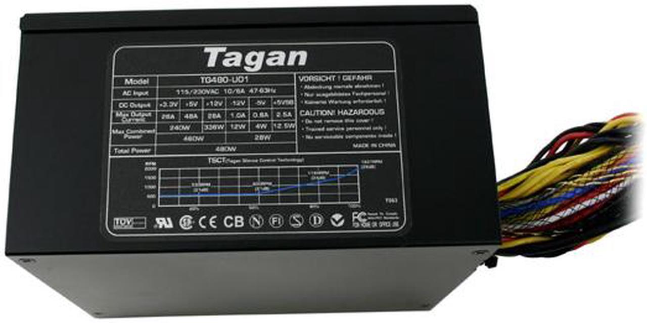 Alt view image 3 of 7 - Tagan TG-480 480W ATX    Power Supply