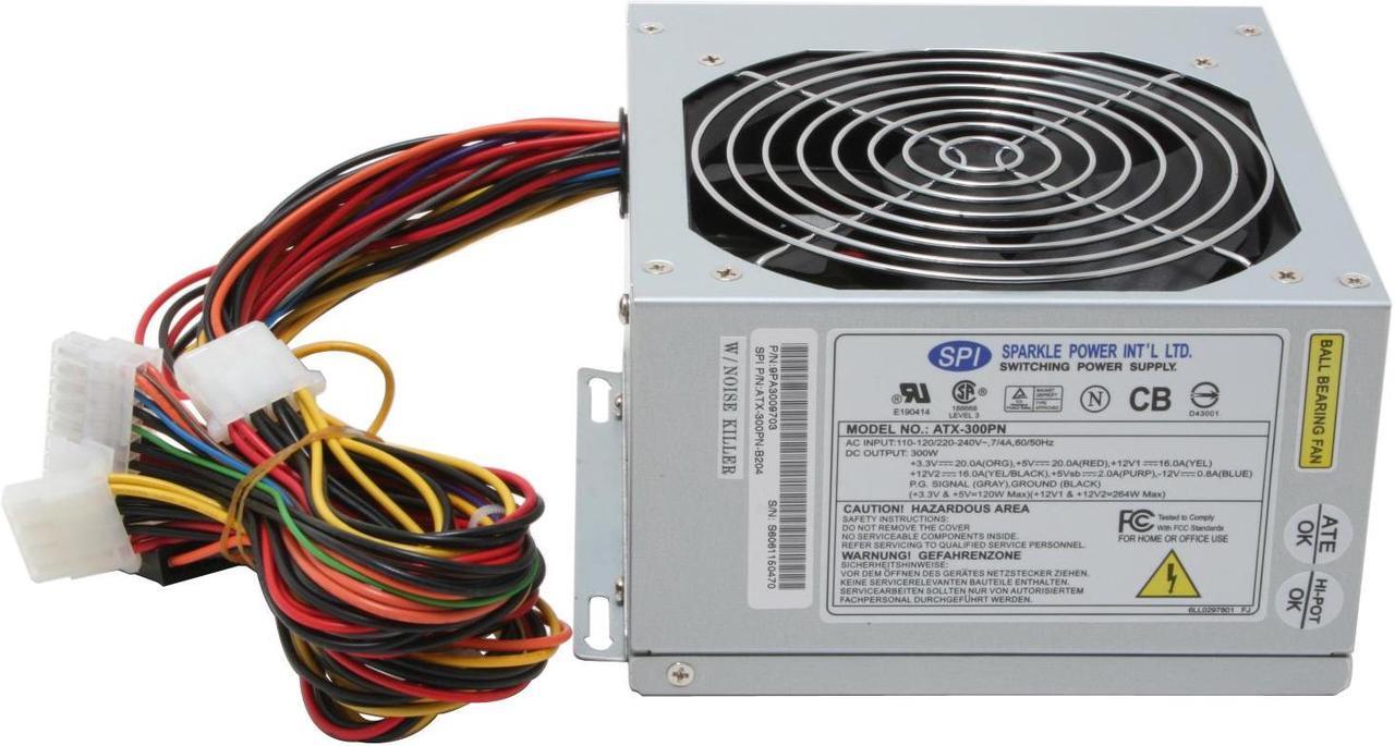 Alt view image 3 of 6 - SPARKLE ATX-300PN-B204 300 W ATX 12V 2.2 Power Supply - OEM