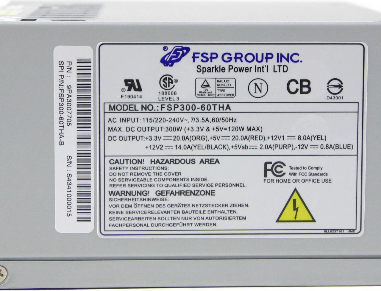 Alt view image 4 of 8 - SPARKLE FSP300-60THA 300 W ATX12V Power Supply