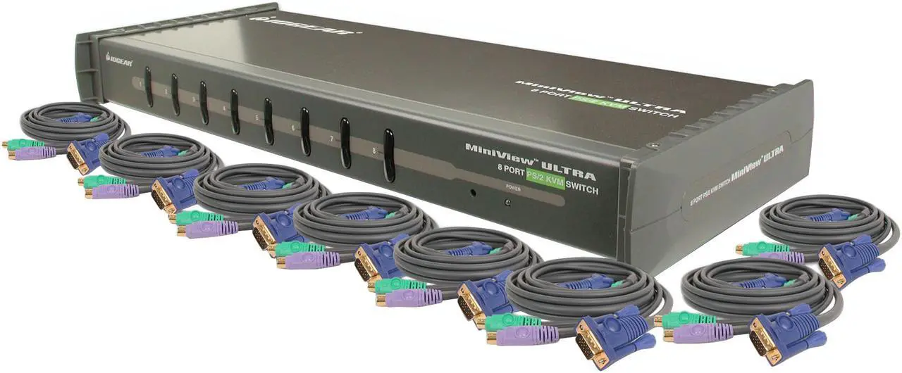 Alt view image 3 of 7 - IOGEAR GCS138KIT 8-Port KVM Switch w/cables Kit