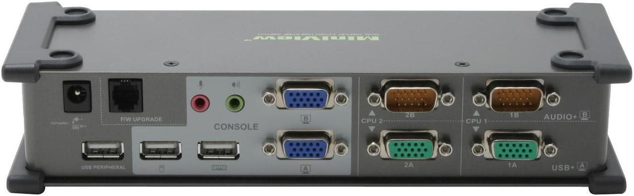 Alt view image 2 of 5 - IOGEAR GCS1742 2-Port Dual View KVM Switch w/Audio and USB Peripheral Sharing