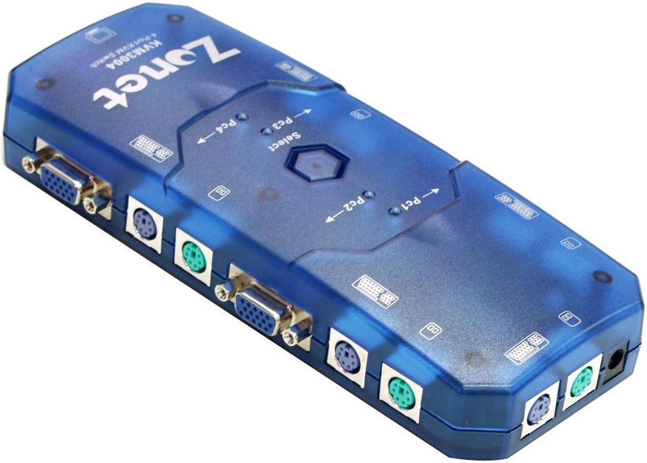 Alt view image 2 of 5 - Zonet KVM3004 KVM Switch w/4 sets of 6ft Cables