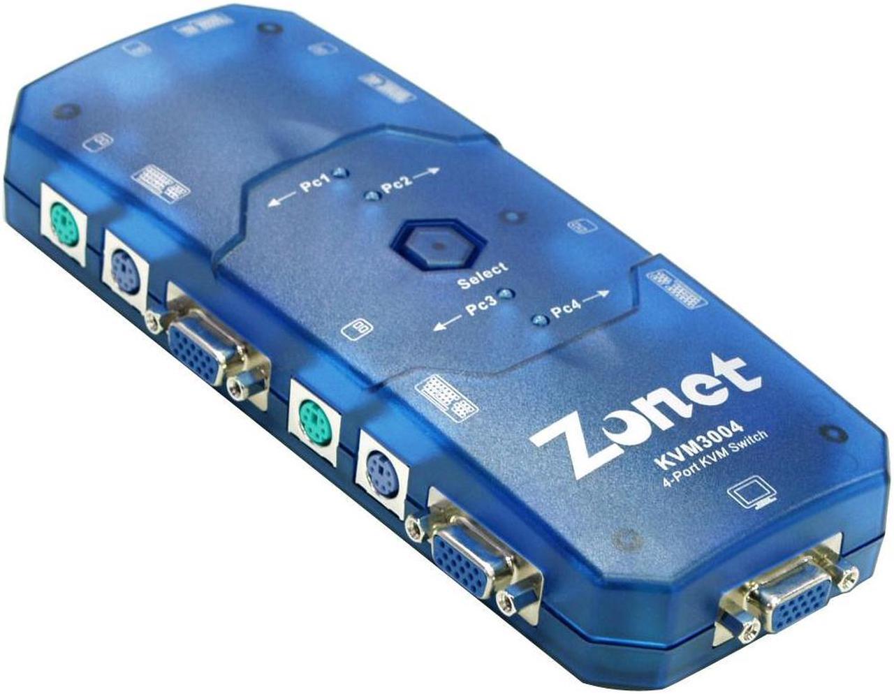 Main image of Zonet KVM3004 KVM Switch w/4 sets of 6ft Cables