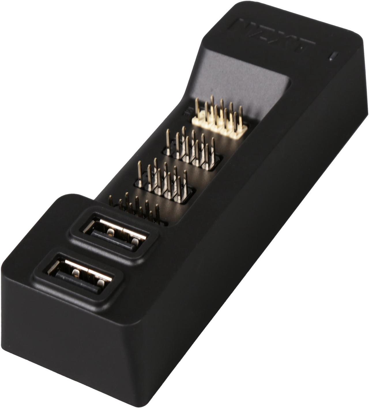 NZXT Internal USB Hub - Expands 5 USB 2.0 Ports - Sleek Multifunctional Design - Molex Connection - Plug and Play