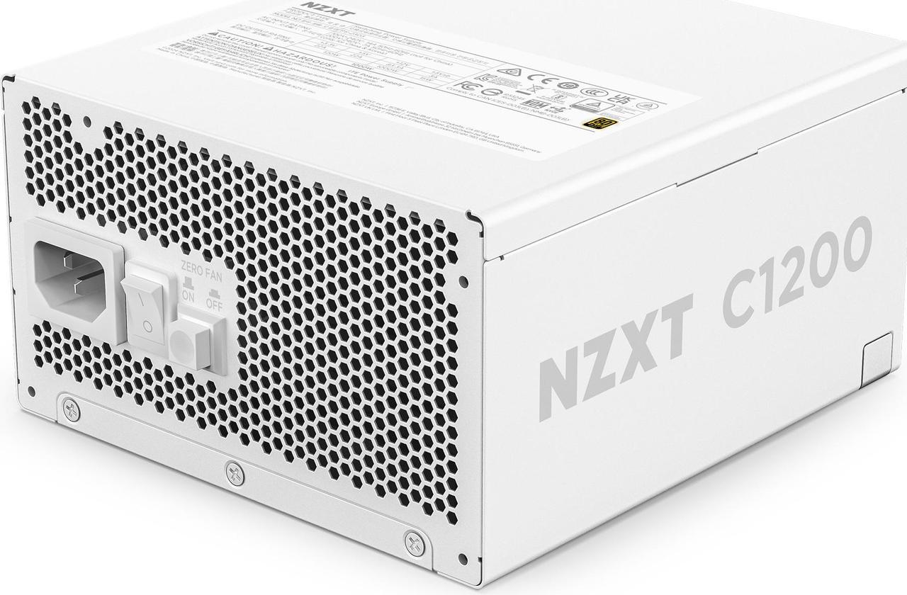 NZXT ATX 3.1 1200 Watt 80 Plus Gold Fully Modular Low-Noise Power Supply - White - PA-2G2BW-US