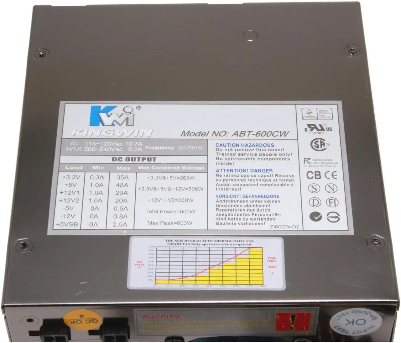 Alt view image 4 of 8 - KINGWIN ABT-600CW 600W ATX 12V Ver.2.2 SLI Certified CrossFire Ready Modular Power Supply