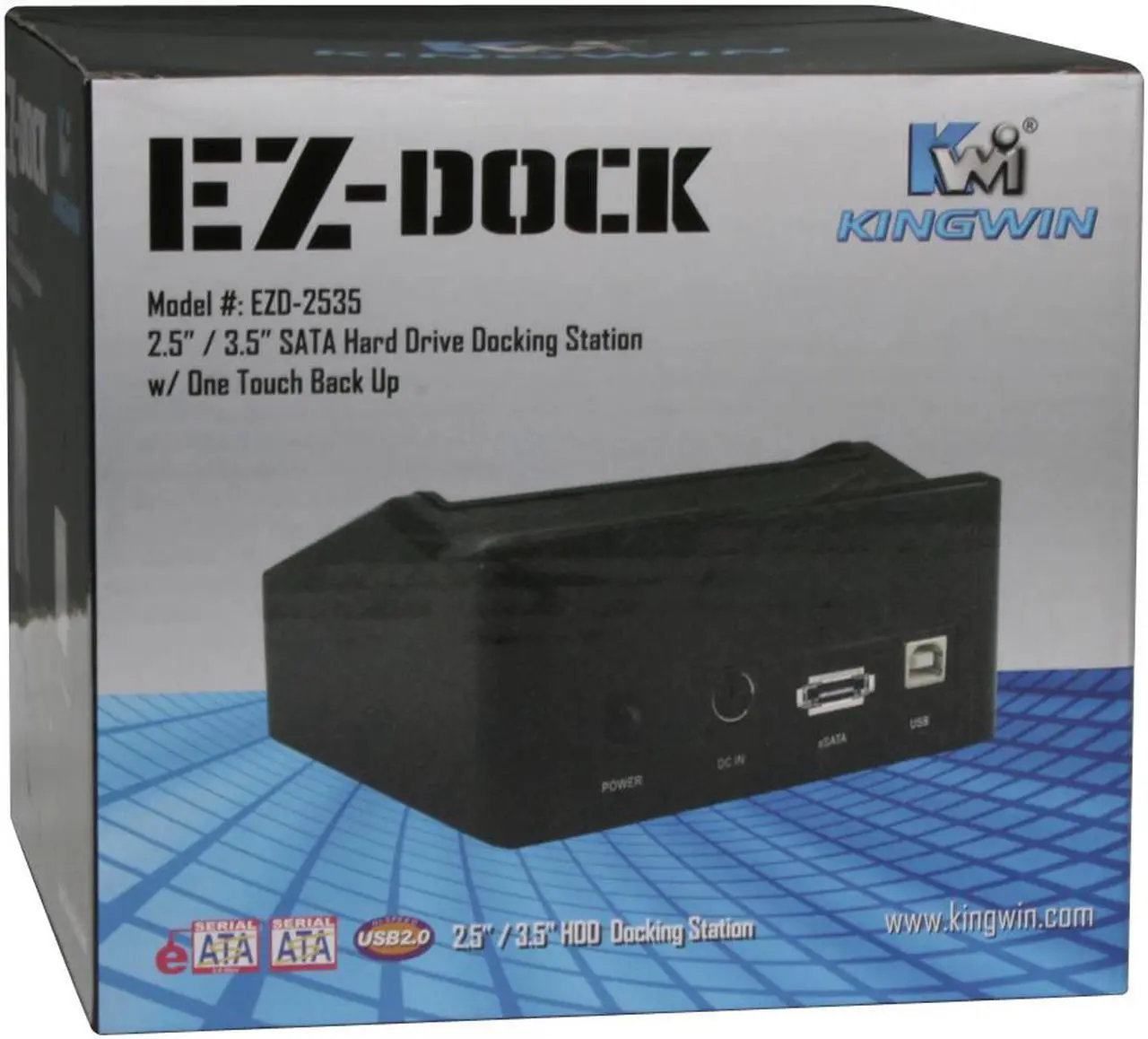 Alt view image 10 of 10 - KINGWIN EZD-2535 2.5" & 3.5" Black SATA USB 2.0 & eSATA Hard Drive Docking Station