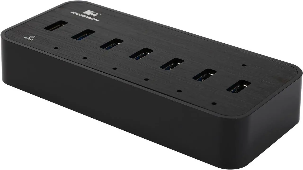 Main image of KINGWIN KWZ-EC7 Aluminum 6-Port USB 3.0 Hub +1 Dedicated Charging Port (DCP) +1 Ethernet Port (RJ-45)