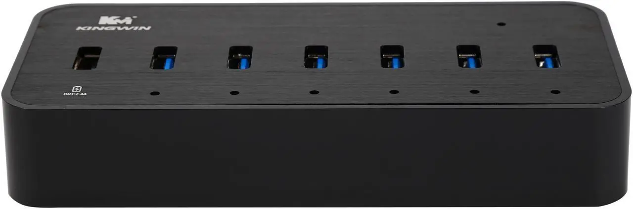 Alt view image 4 of 8 - KINGWIN KWZ-EC7 Aluminum 6-Port USB 3.0 Hub +1 Dedicated Charging Port (DCP) +1 Ethernet Port (RJ-45)