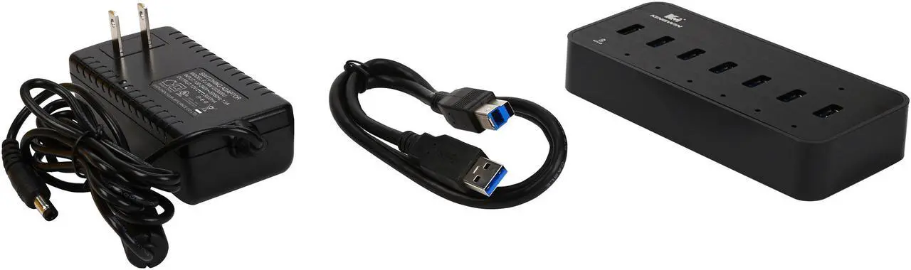 Alt view image 8 of 8 - KINGWIN KWZ-EC7 Aluminum 6-Port USB 3.0 Hub +1 Dedicated Charging Port (DCP) +1 Ethernet Port (RJ-45)