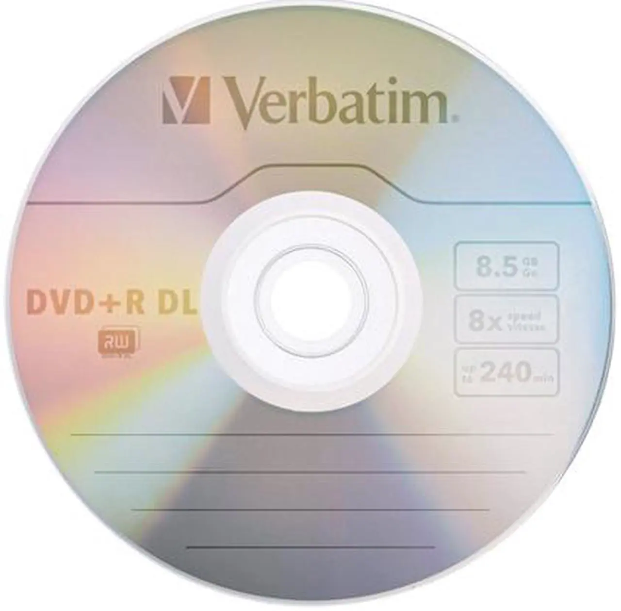 Alt view image 2 of 2 - Verbatim DVD+R DL 8.5GB 8X with Branded Surface - 50pk Spindle
