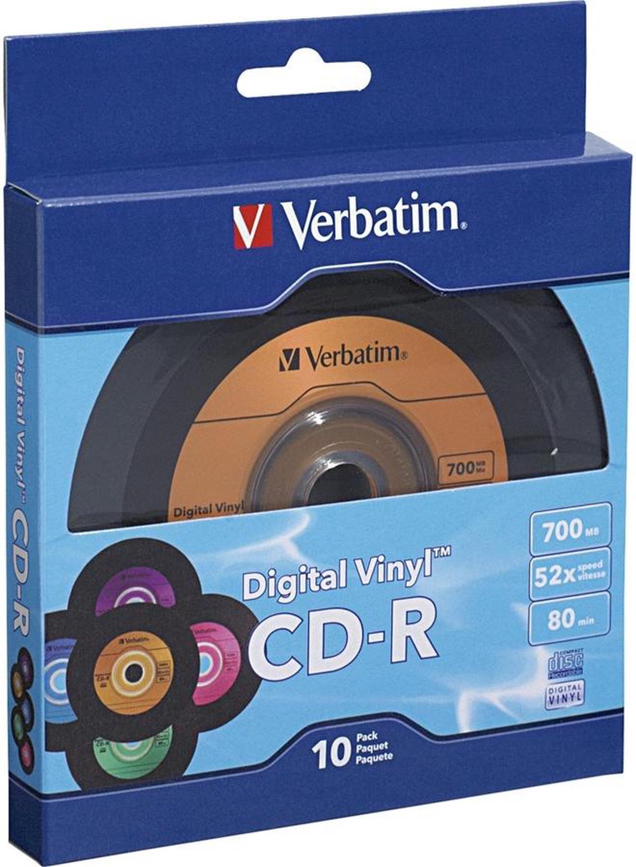 Main image of Verbatim Digital Vinyl CD Recordable Media - CD-R - 52x - 700 MB - 10 Pack Box - Bulk
