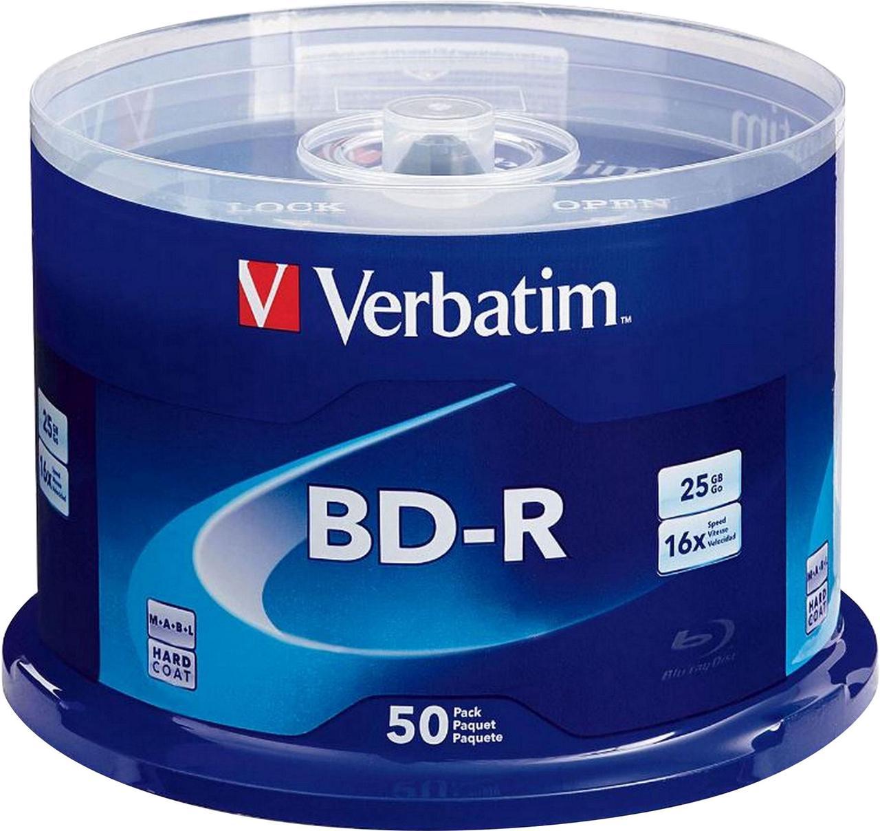 Verbatim 25GB 6X BD-R 50 Packs Disc Model 98397