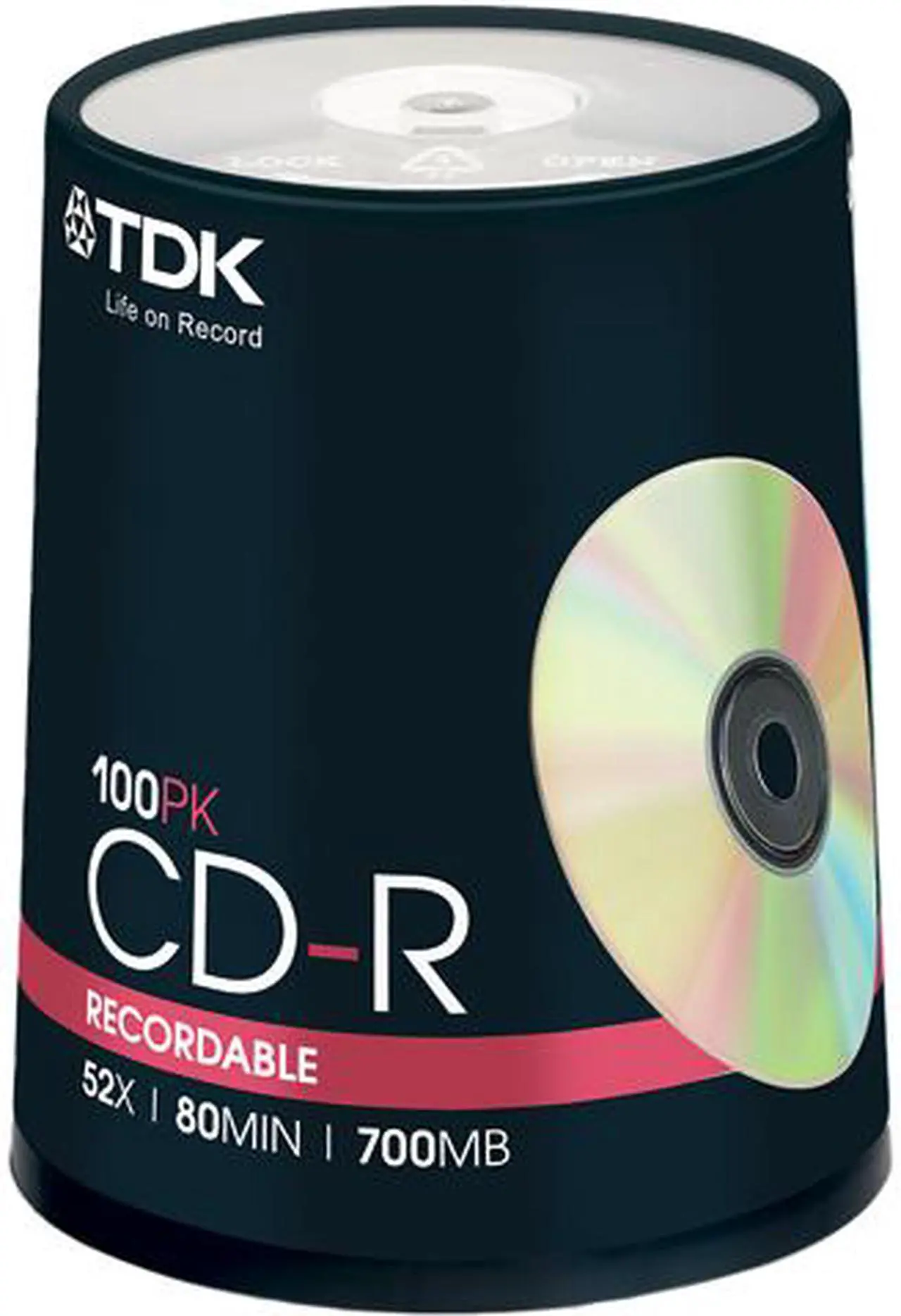 Main image of TDK 700MB 52X CD-R 100 Packs Spindle Discs Model 48555
