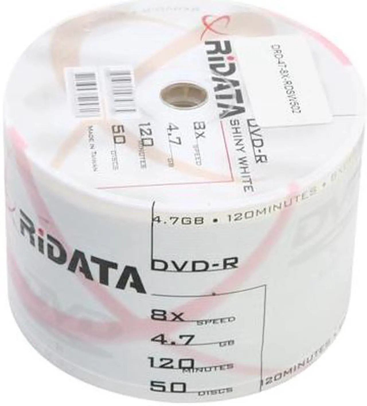 Main image of RiDATA 4.7GB 8X DVD-R Thermal Printable 50 Packs Spindle Shiny White Disc Model DRD-47-8X-RDSW502 - OEM