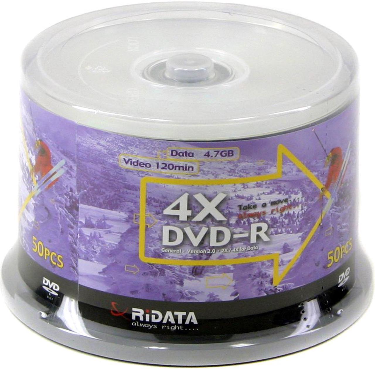 RiDATA 4.7GB 4X DVD-R 50 Packs Spindle Disc Model DRD-474-RDCB501