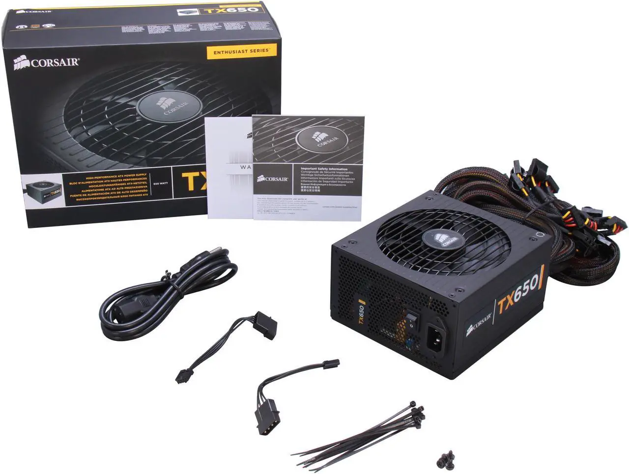 Alt view image 7 of 7 - CORSAIR TX Series CMPSU-650TX 650 W ATX12V / EPS12V SLI Ready CrossFire Ready 80 PLUS BRONZE Certified Active PFC Compatible with Core i7 Power Supply & New 4th Gen CPU Certified Haswell Ready