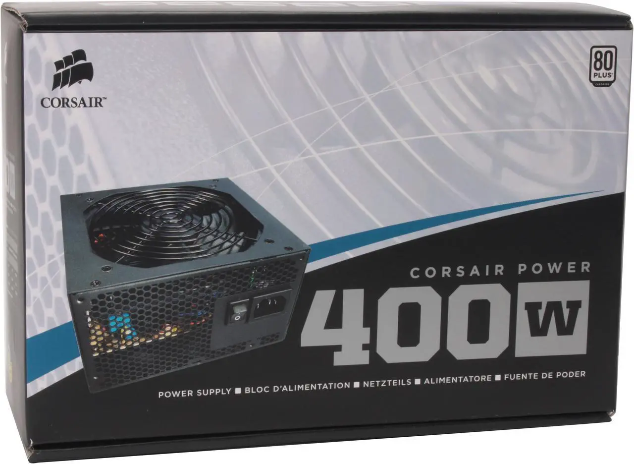 Alt view image 10 of 10 - CORSAIR CMPSU-400CX 400 W ATX12V V2.2 80 PLUS Certified Compatible with Core i7 Power Supply