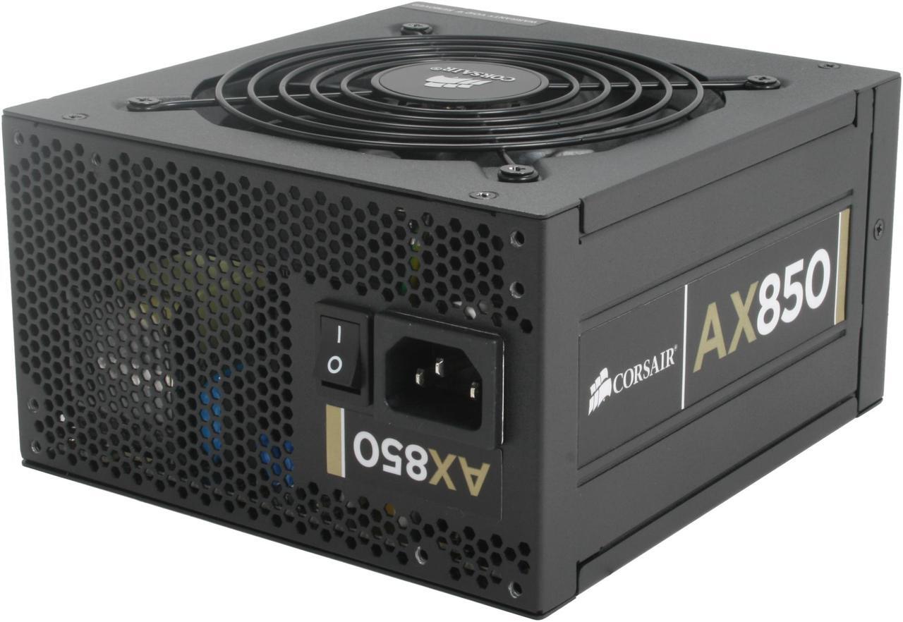 Alt view image 2 of 8 - CORSAIR Professional Series Gold AX850 (CMPSU-850AX) 850 W ATX12V v2.31 / EPS12V v2.92 80 PLUS GOLD Certified Full Modular Active PFC Power Supply