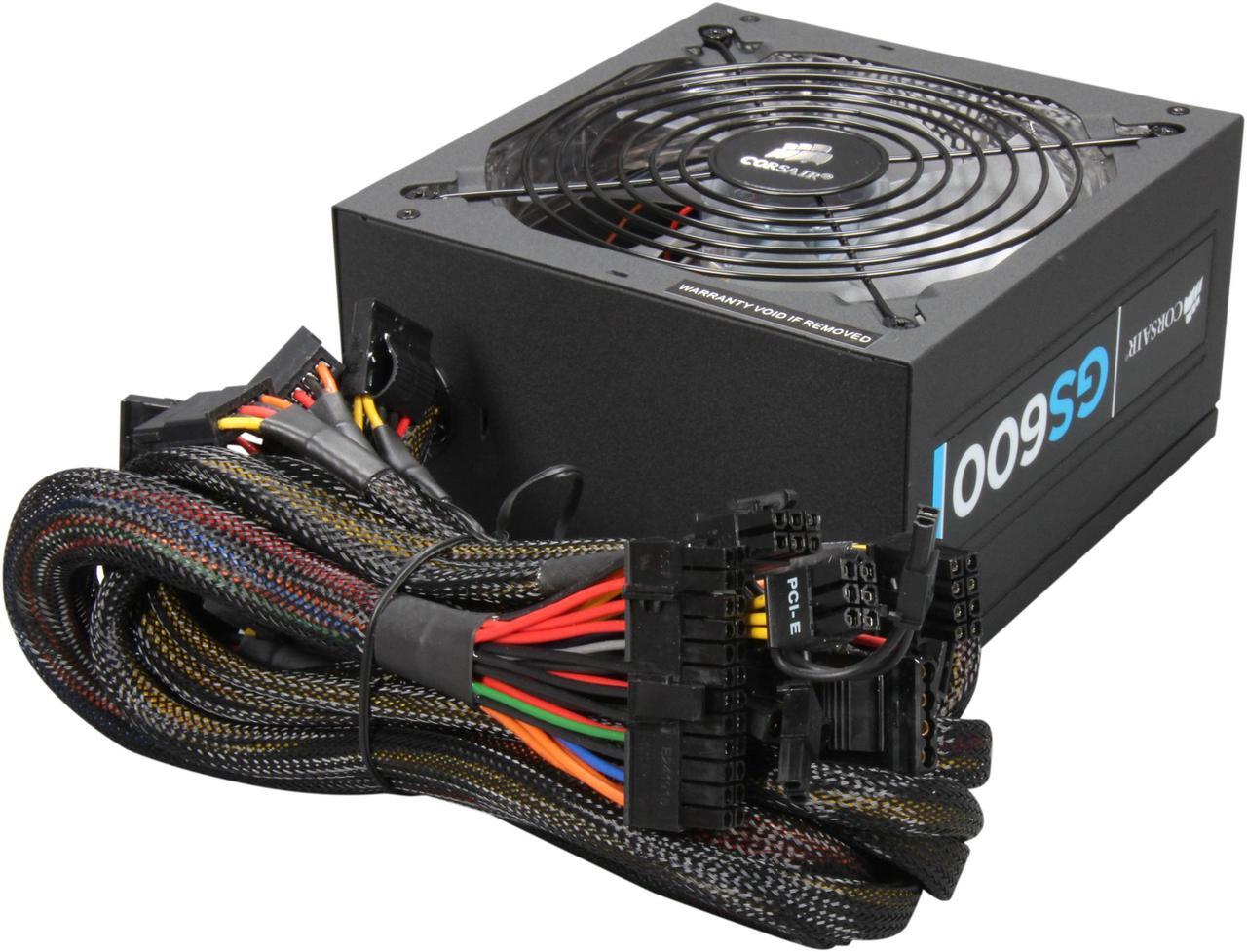 Alt view image 4 of 7 - CORSAIR Gaming Series GS600 600 W ATX12V v2.3 80 PLUS Certified Active PFC High Performance Power Supply