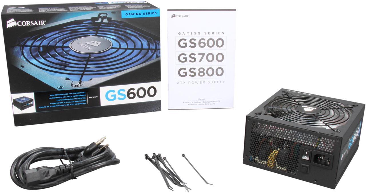Alt view image 7 of 7 - CORSAIR Gaming Series GS600 600 W ATX12V v2.3 80 PLUS Certified Active PFC High Performance Power Supply