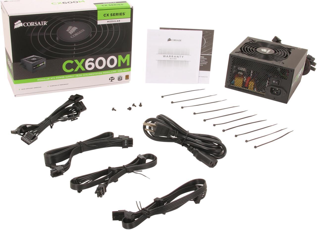 Alt view image 8 of 8 - CORSAIR CX-M series CX600M 600W 80 PLUS BRONZE Active PFC ATX12V & EPS12V Modular Power Supply