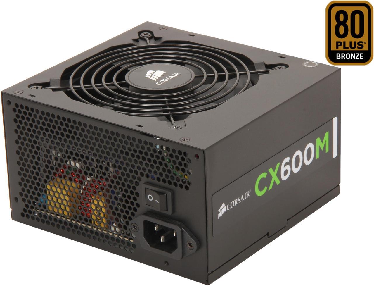 Main image of CORSAIR CX-M series CX600M 600W 80 PLUS BRONZE Active PFC ATX12V & EPS12V Modular Power Supply