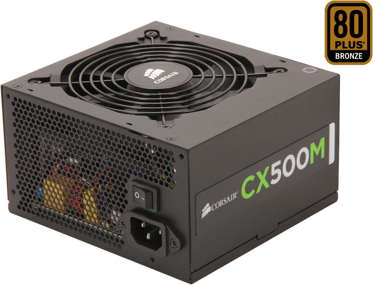 Main image of CORSAIR CX-M series CX500M 500W 80 PLUS BRONZE Active PFC ATX12V & EPS12V Modular Power Supply