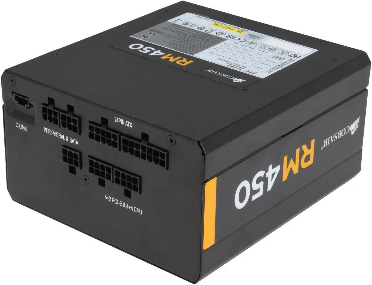 Alt view image 5 of 7 - CORSAIR RM Series RM450 450 W ATX12V v2.31 and EPS 2.92 80 PLUS GOLD Certified Full Modular Active PFC Power Supply