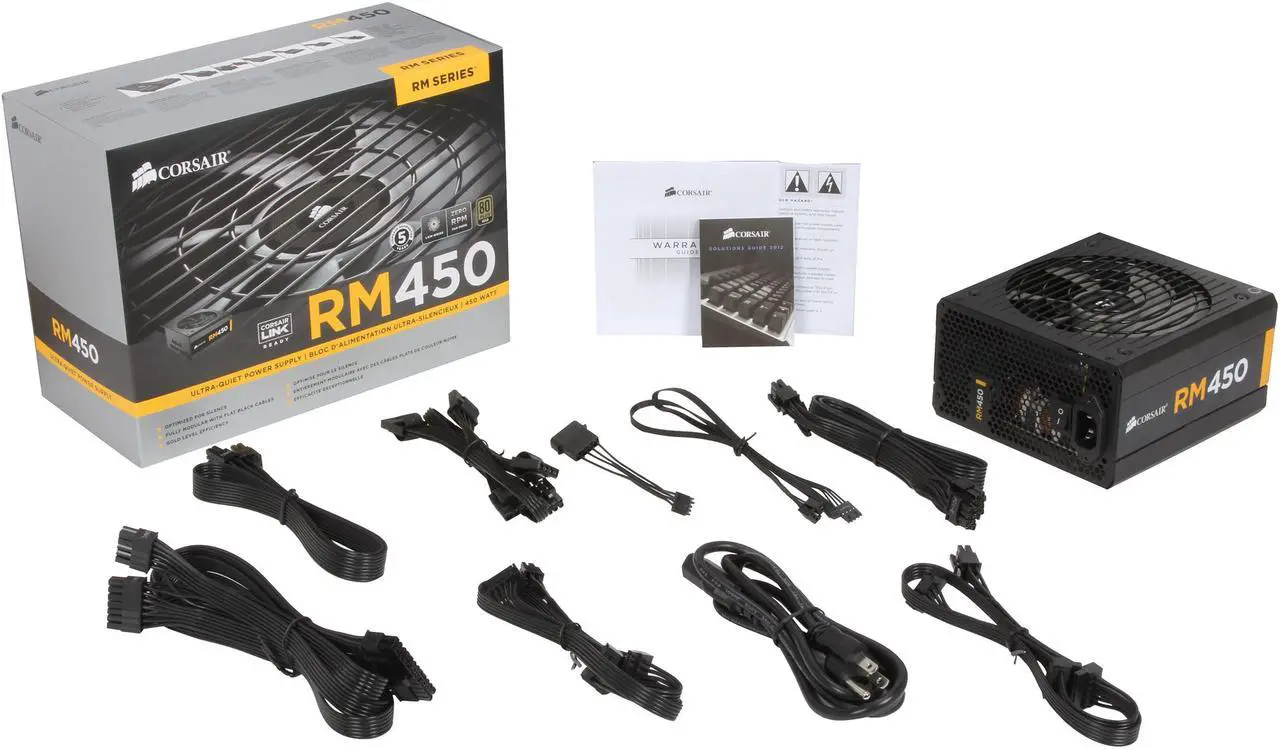 Alt view image 8 of 7 - CORSAIR RM Series RM450 450 W ATX12V v2.31 and EPS 2.92 80 PLUS GOLD Certified Full Modular Active PFC Power Supply