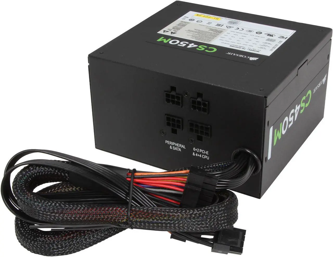 Alt view image 5 of 7 - CORSAIR CSM Series CS450M 450 W ATX12V v2.4 and EPS 2.92 80 PLUS GOLD Certified Semi-Modular Active PFC Power Supply