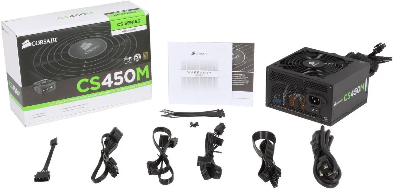 Alt view image 8 of 7 - CORSAIR CSM Series CS450M 450 W ATX12V v2.4 and EPS 2.92 80 PLUS GOLD Certified Semi-Modular Active PFC Power Supply