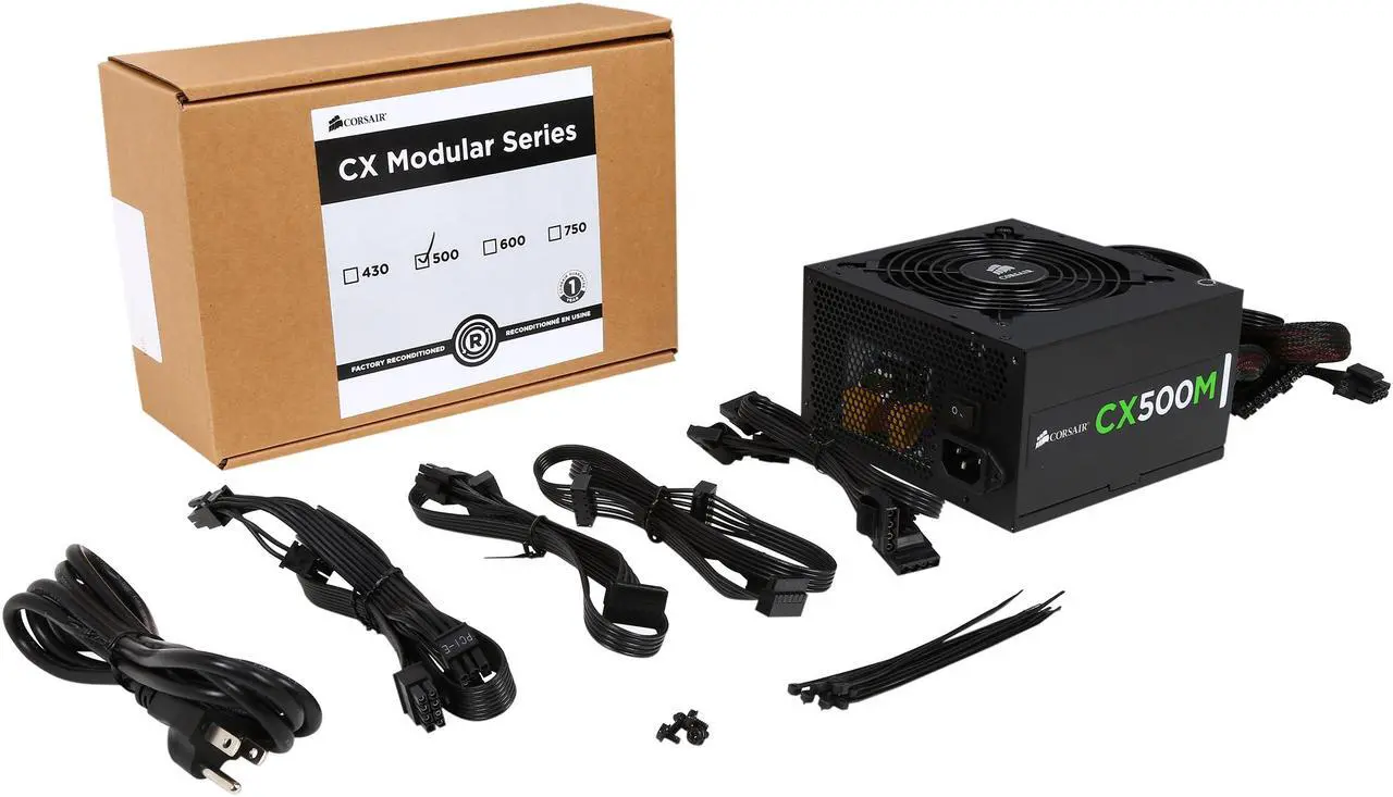 Alt view image 7 of 7 - Corsair Certified CP-9020059-NA CXM series CX500M 500W ATX12V v2.3 SLI Ready CrossFire Ready 80 PLUS BRONZE Certified Modular Active PFC Power Supply